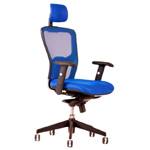 kancelářská židle DIKE modrá s podhlavníkem